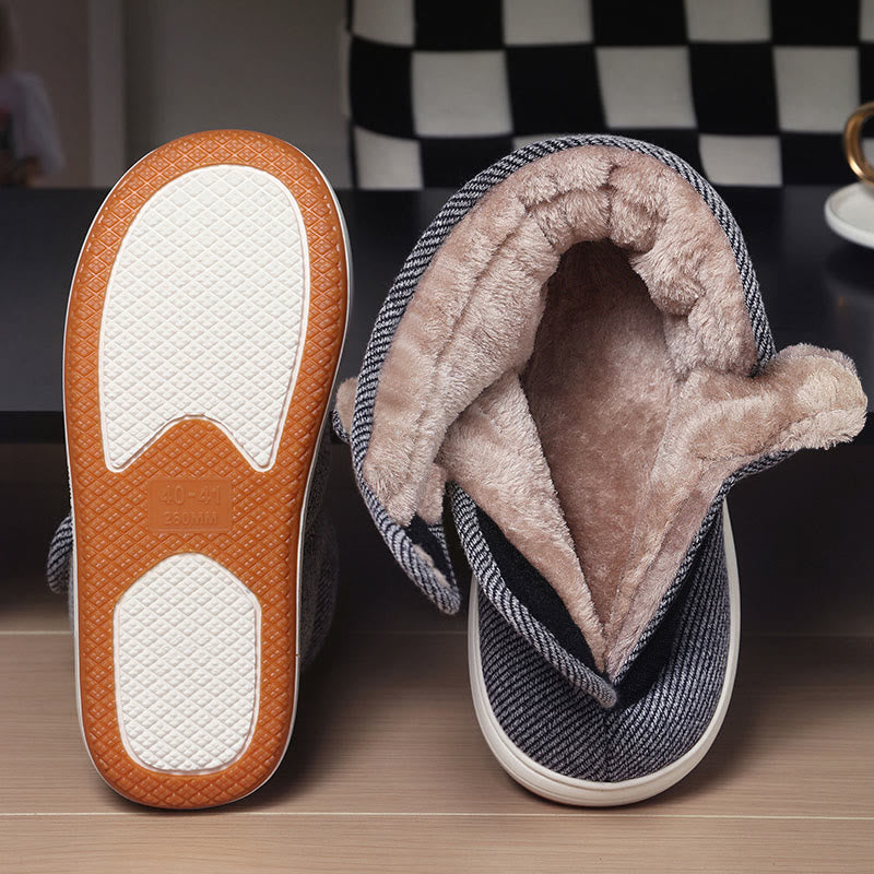 Plusock Plus Size Grey Velcro Slippers - image 3