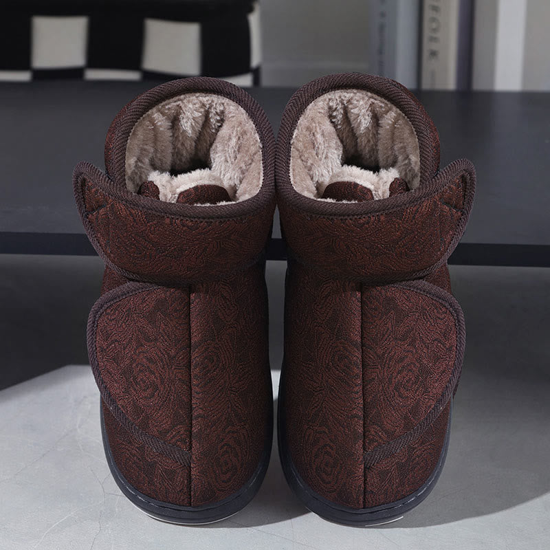 Plusock Plus Size Floral Print Slippers - Brown - EU44-45(US9-10) - image 12