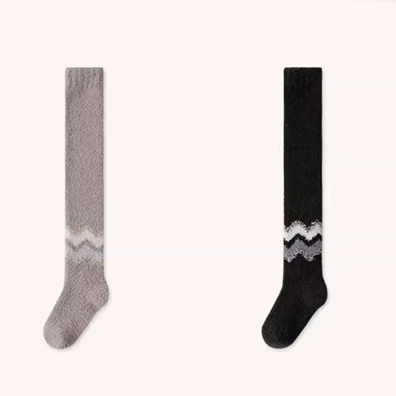 Plusock Knee High Coral Fleece Sleep Socks(2 Pairs) - Black+Coffee - EU43-48(US9-13) - image 14
