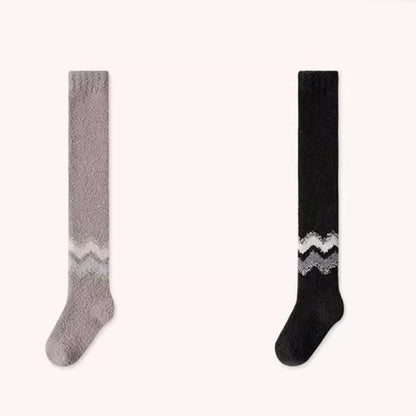 Plusock Knee High Coral Fleece Sleep Socks(2 Pairs) - Black+Coffee - EU43-48(US9-13) - image 14