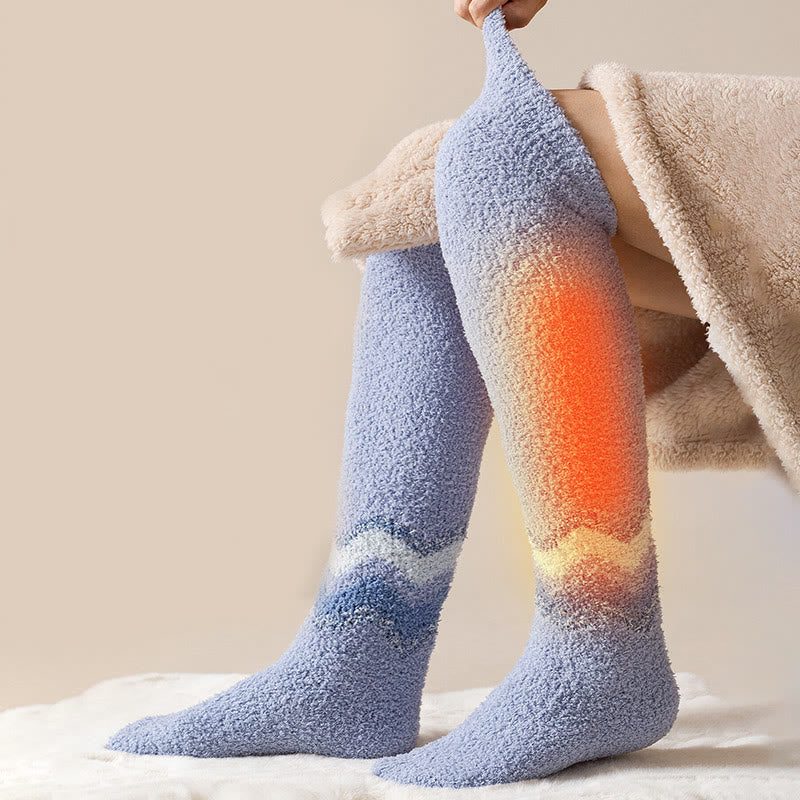Plusock Knee High Coral Fleece Sleep Socks(2 Pairs) - image 2