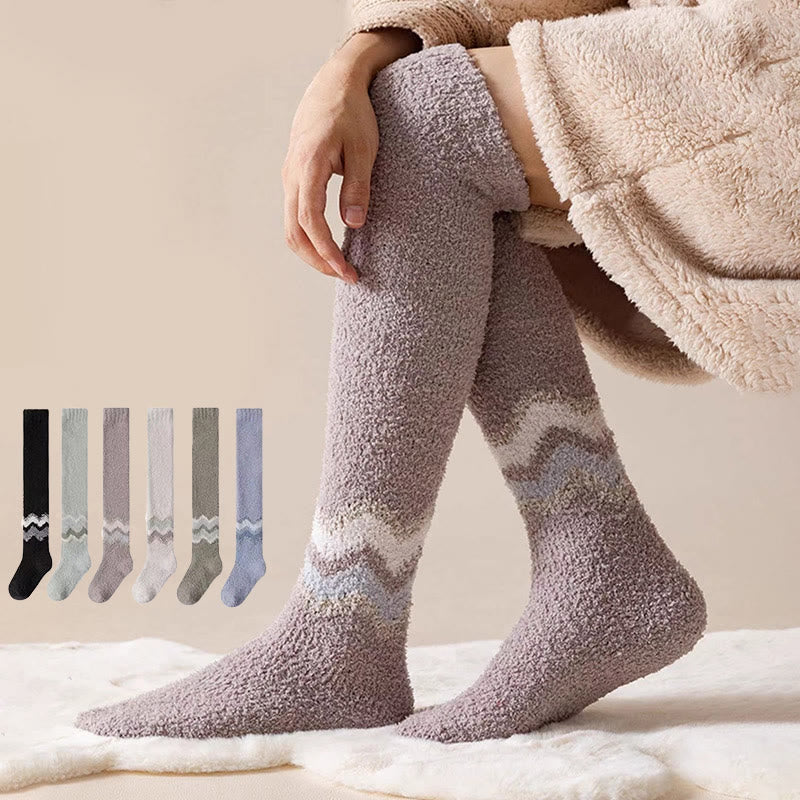 Plusock Knee High Coral Fleece Sleep Socks(2 Pairs) - image 0