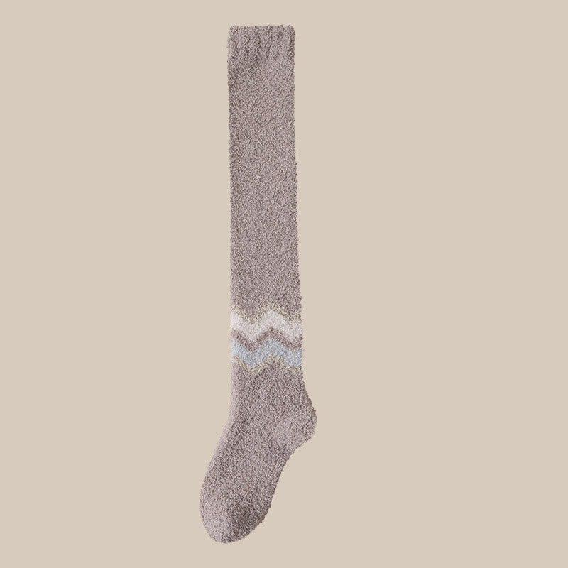 Plusock Knee High Cozy Sleep Socks(2 Pairs) - Coffee - EU39-43(US6-9) - image 18
