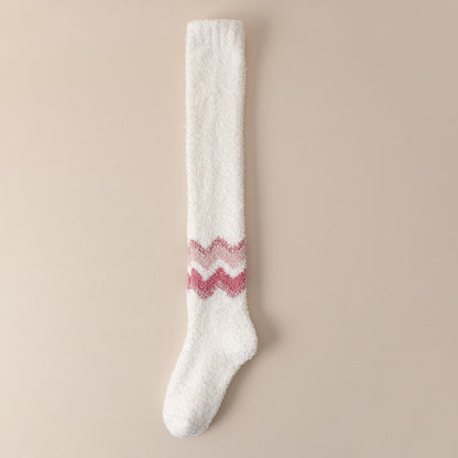 Plusock Knee High Cozy Sleep Socks(2 Pairs) - White - EU39-43(US6-9) - image 22