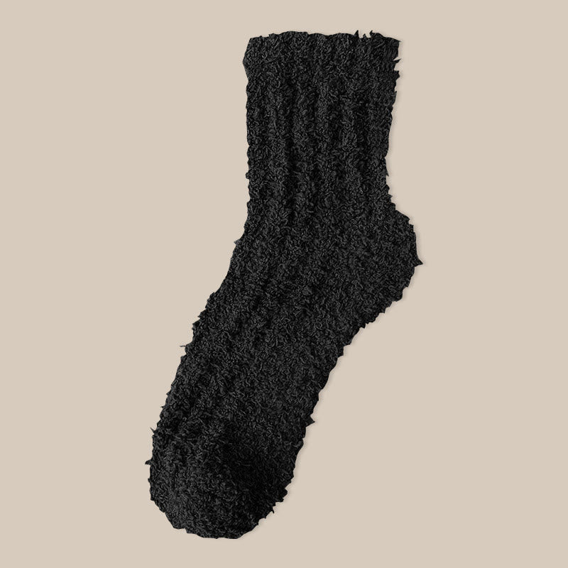 Plusock Coral fleece Winter Sleep Socks(7 Pairs) - Black - EU39-43(US6-9) - image 19
