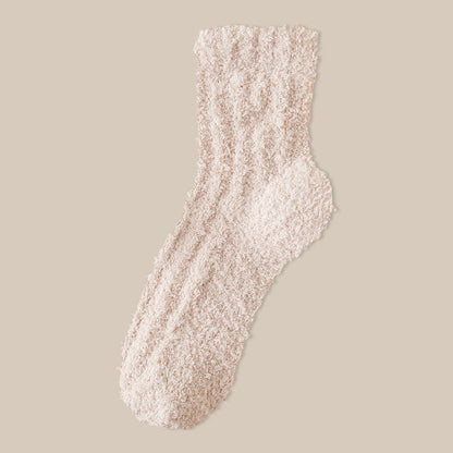 Plusock Coral fleece Winter Sleep Socks(7 Pairs) - Camel - EU39-43(US6-9) - image 15