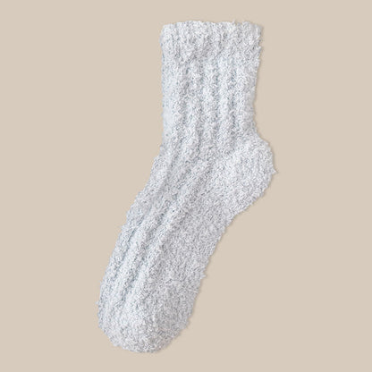 Plusock Coral fleece Winter Sleep Socks(7 Pairs) - Light Blue - EU39-43(US6-9) - image 18