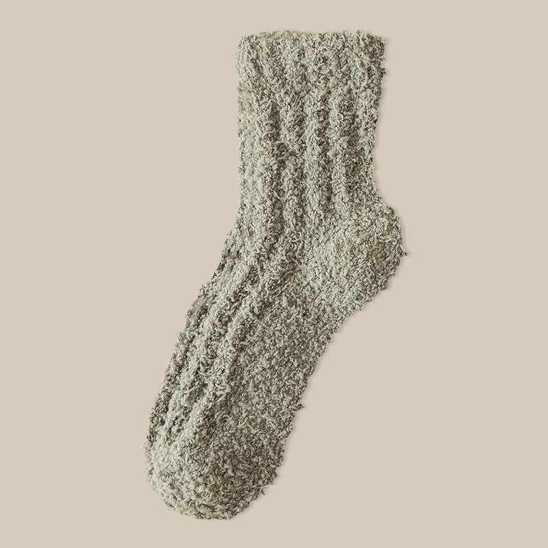 Plusock Coral fleece Winter Sleep Socks(7 Pairs) - Green - EU39-43(US6-9) - image 20