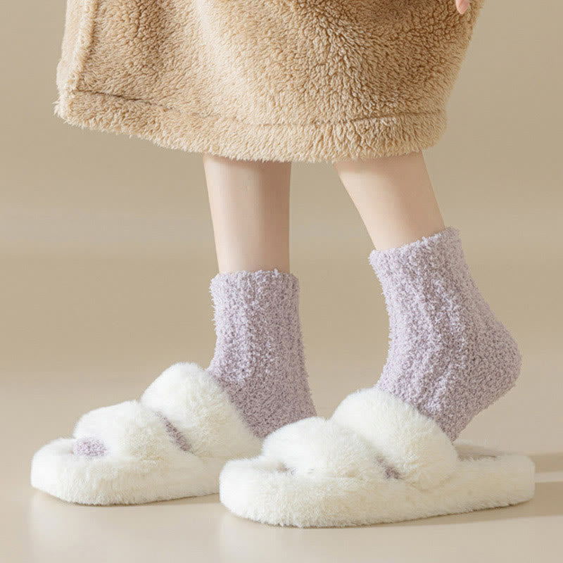 Plusock Coral fleece Winter Sleep Socks(7 Pairs) - image 12