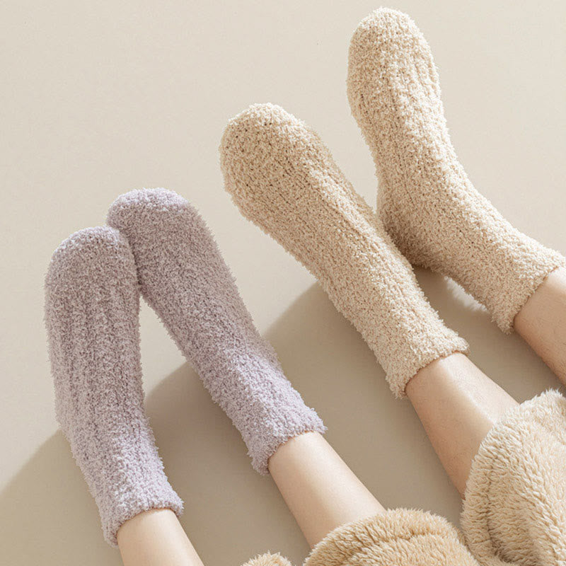 Plusock Coral fleece Winter Sleep Socks(7 Pairs) - image 8