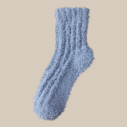 Plusock Coral fleece Winter Sleep Socks(7 Pairs) - Blue - EU39-43(US6-9) - image 21