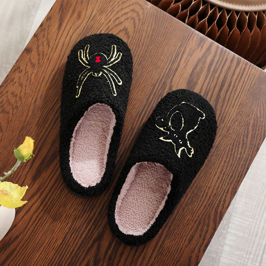 Plusock Plus Size Spider Black Cat Slippers - image 0
