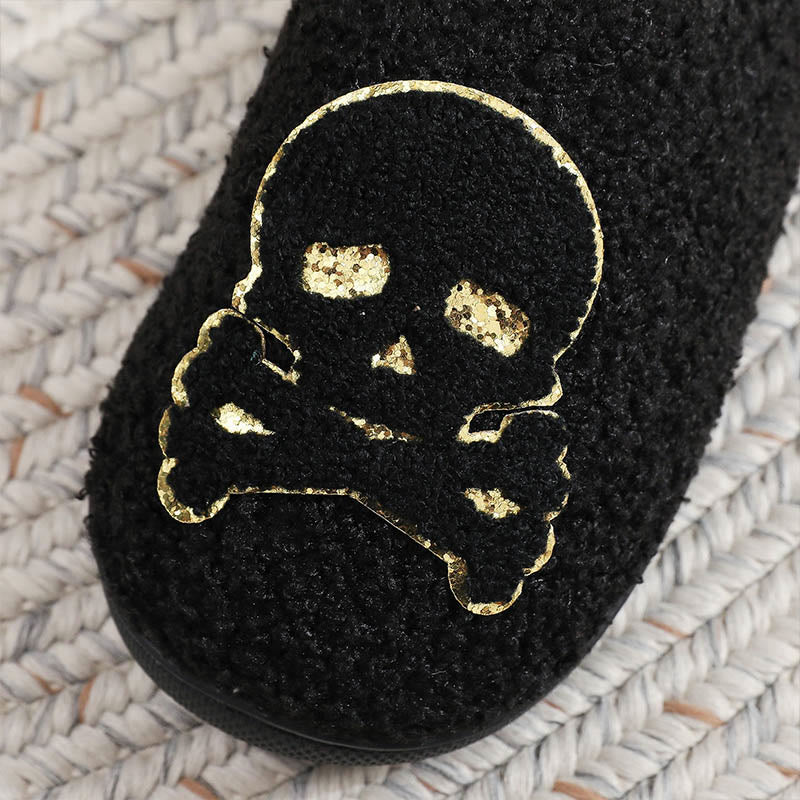Plusock Plus Size Skull Crossbones Slippers - image 1