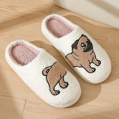 Plusock Plus Size Pug Slippers - White - EU44-45(US9-10) - image 7