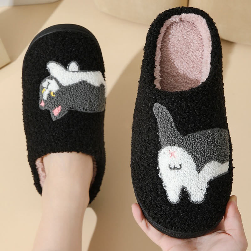 Plusock Plus Size Cow Cat Slippers - image 1