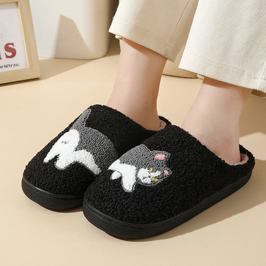 Plusock Plus Size Cow Cat Slippers - image 0