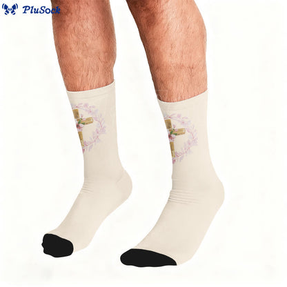 Plusock Floral Cross Faith Quarter Socks - image 3