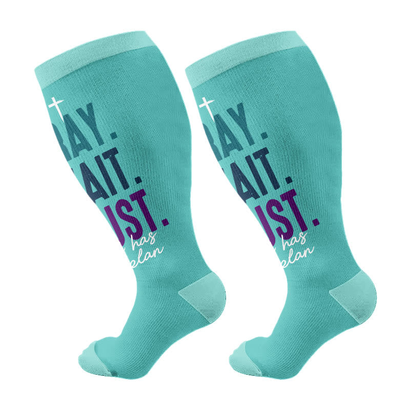 Plusock Plus Size Bible Verse Compression Socks(3 Pairs) - Green(1 Pair) - 4XL - image 5