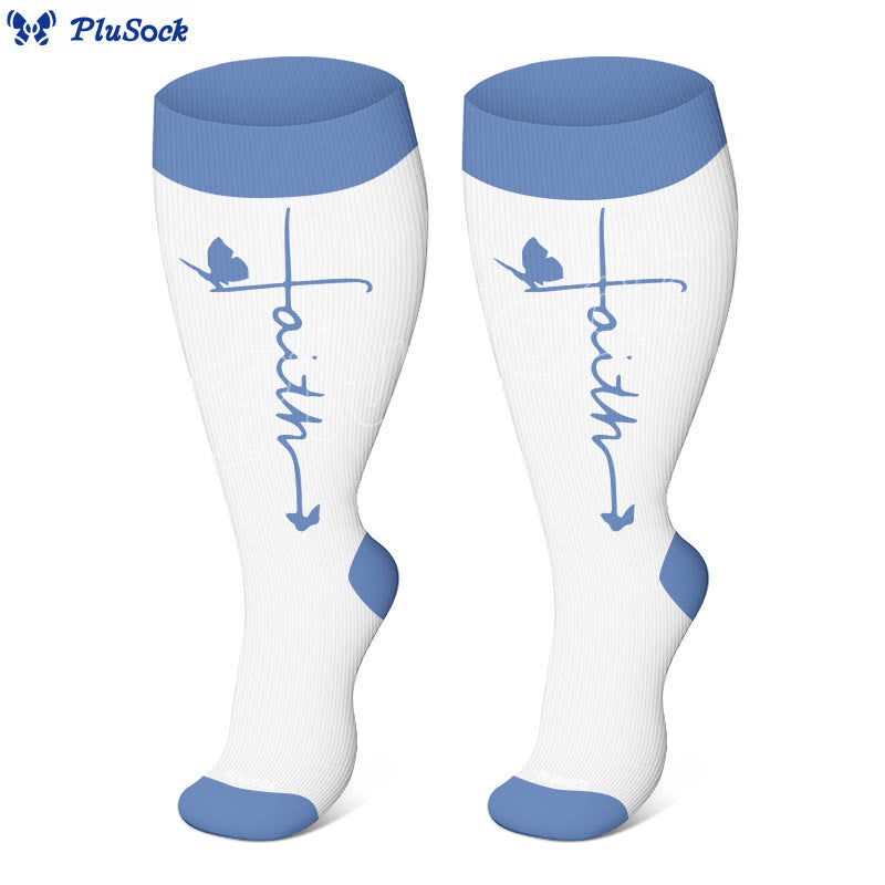 Plusock Plus Size Cross Flower Compression Socks(3 Pairs) - image 4
