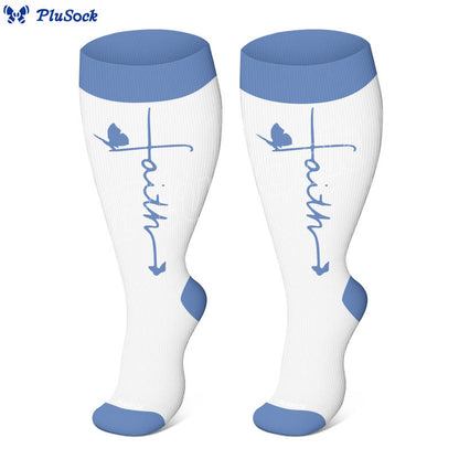 Plusock Plus Size Cross Flower Compression Socks(3 Pairs) - image 4