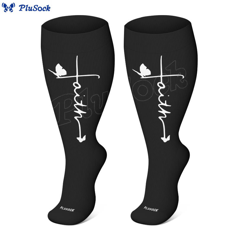 Plusock Plus Size Cross Flower Compression Socks(3 Pairs) - image 11