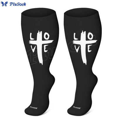 Plusock Plus Size Christian Cross Faith Compression Socks(3 Pairs) - image 2