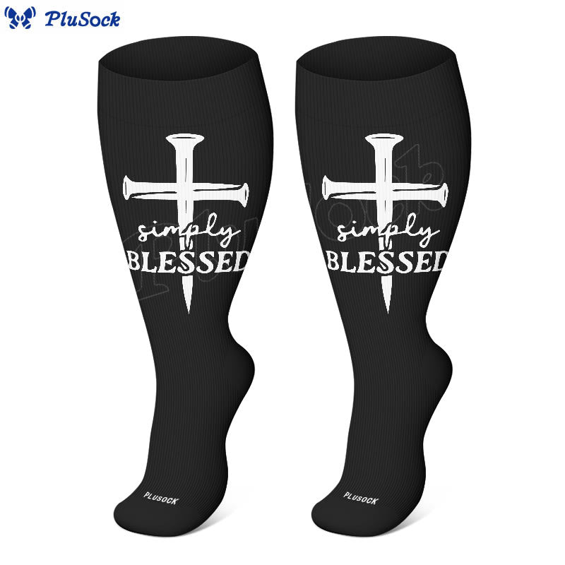 Plusock Plus Size Christian Cross Faith Compression Socks(3 Pairs) - image 3