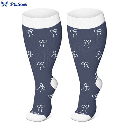 Plusock Plus Size Love Print Compression Socks(3 Pairs) - image 3