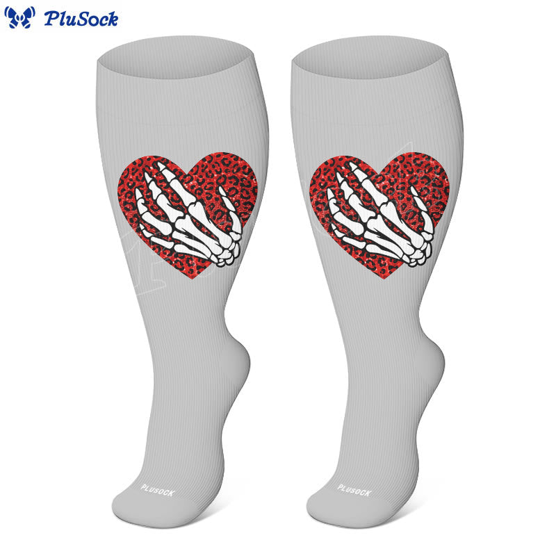 Plusock Plus Size Bold Love Graphic Compression Socks(3 Pairs) - image 3