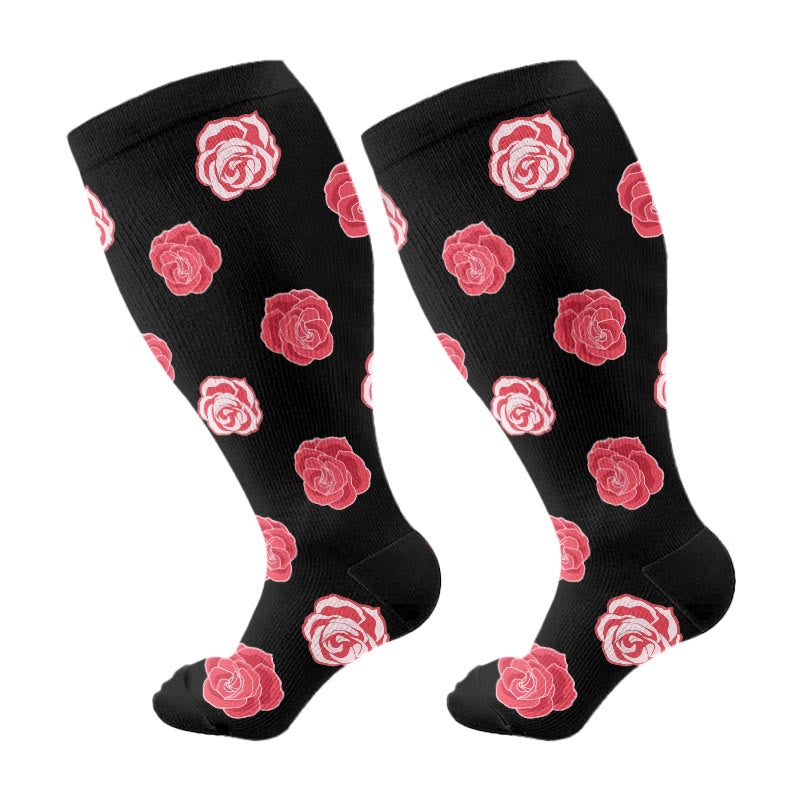 Plusock Plus Size Bold Love Graphic Compression Socks(3 Pairs) - Black(1 Pair) - 4XL - image 6