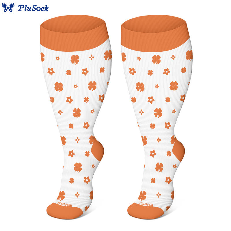 Plusock Plus Size Floral Star Compression Socks(3 Pairs) - image 3
