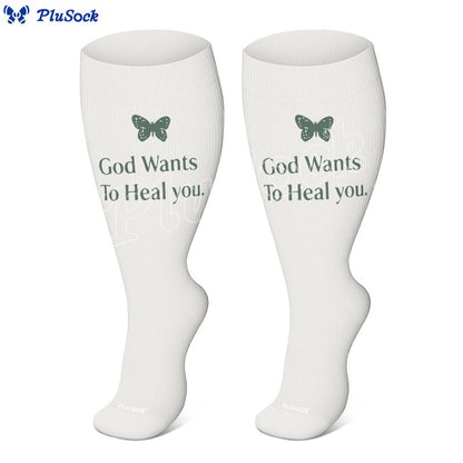 Plusock Plus Size Faith Healing Compression Socks(3 Pairs) - image 3
