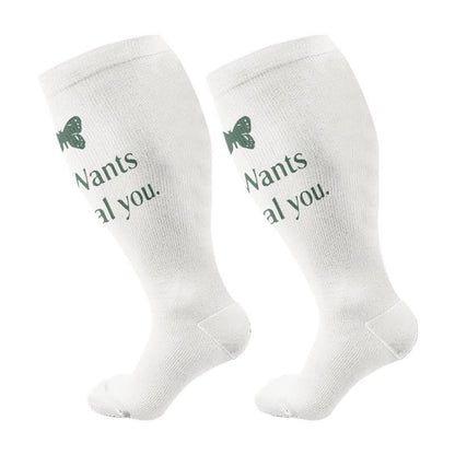 Plusock Plus Size Faith Healing Compression Socks(3 Pairs) - White(1 Pair) - 4XL - image 5
