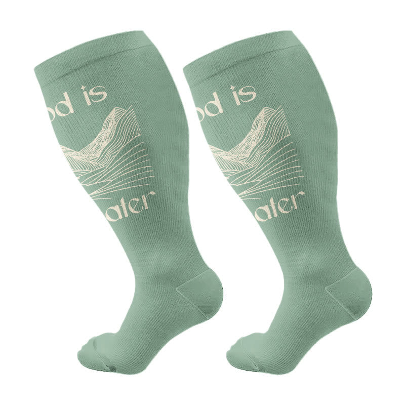 Plusock Plus Size Faith Healing Compression Socks(3 Pairs) - Green(1 Pair) - 4XL - image 6