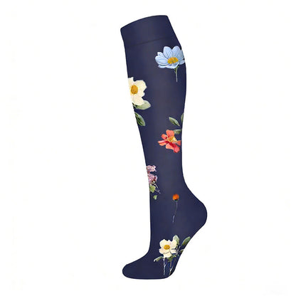 Plusock Floral Butterfly Compression Socks(6 Pairs) - Navy Blue - S/M - image 5
