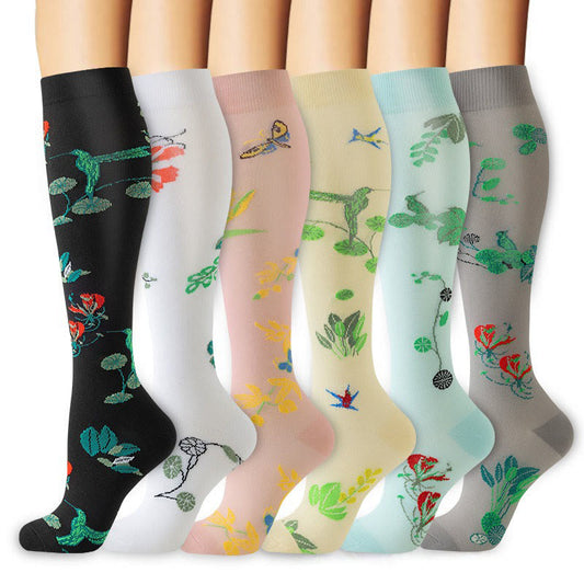 Plusock Stylish Support Compression Socks(6 Pairs) - Multicolor - S/M - image 0