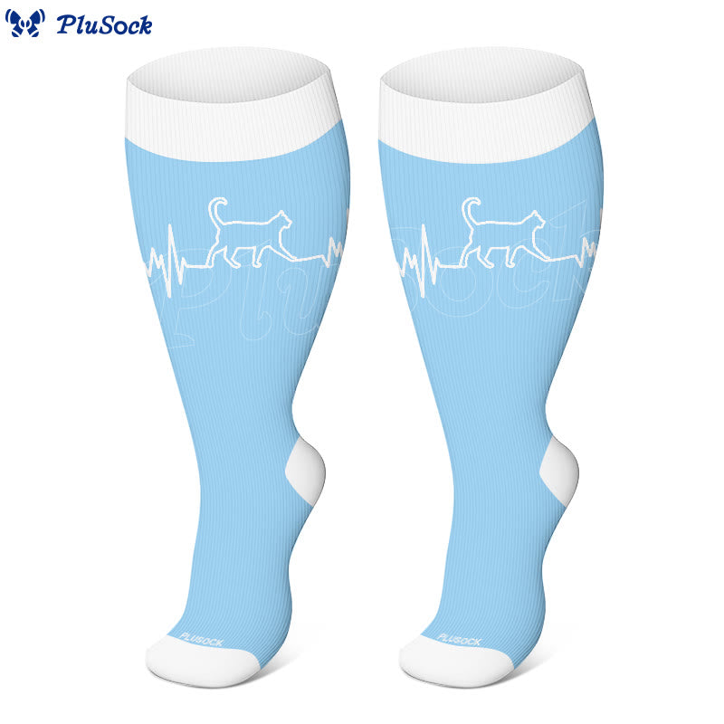 Plusock Plus Size Cat Lover Compression Socks(3 Pairs) - image 2