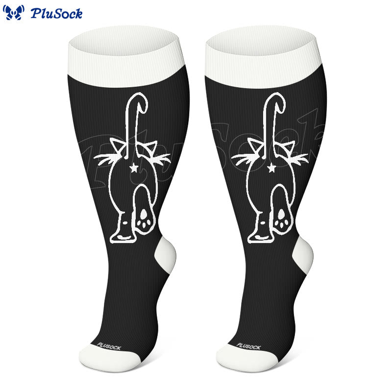 Plusock Plus Size Cat Lover Compression Socks(3 Pairs) - image 4