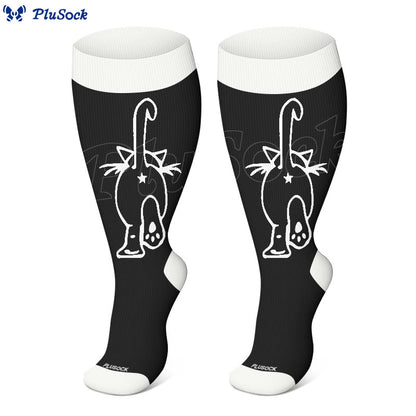 Plusock Plus Size Cat Lover Compression Socks(3 Pairs) - image 4