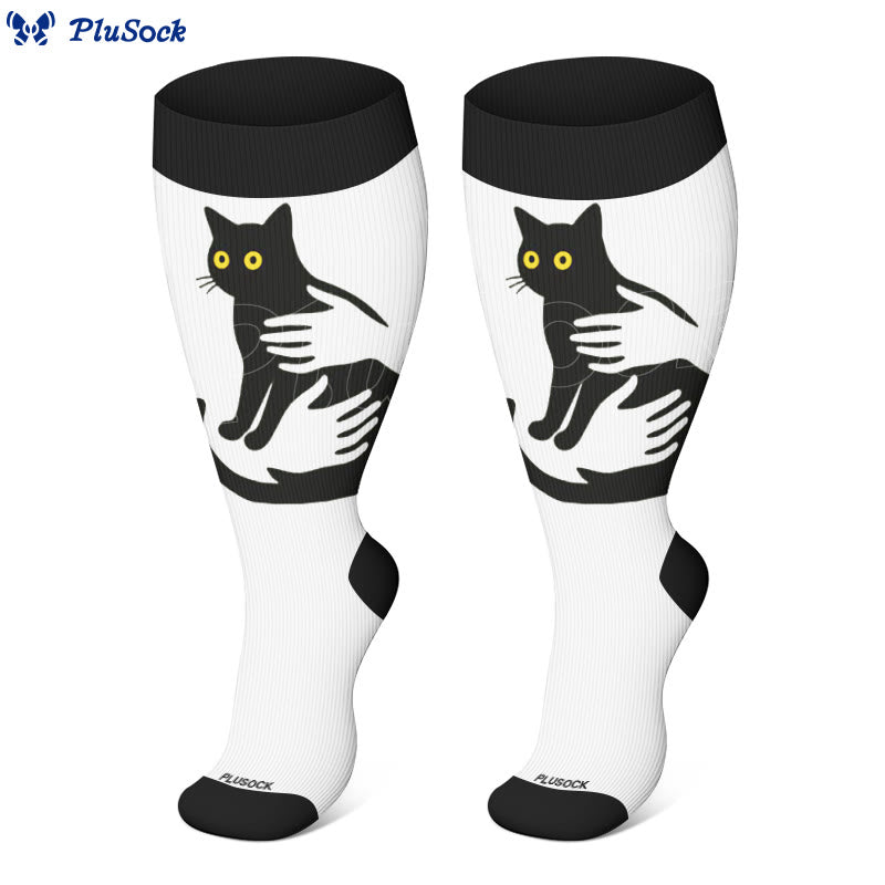 Plusock Plus Size Cat Lover Compression Socks(3 Pairs) - image 3