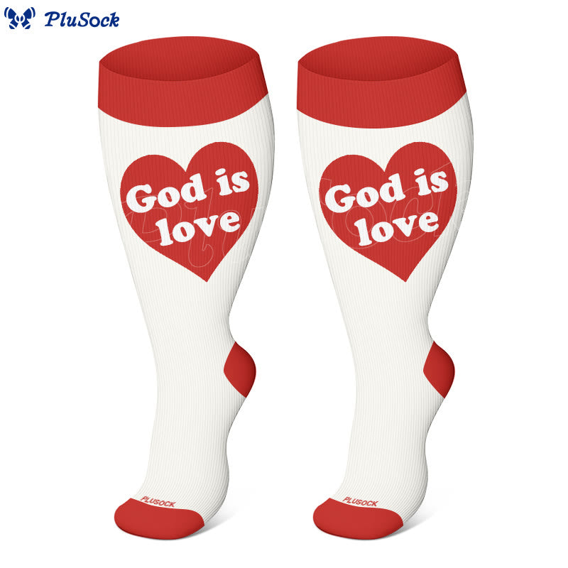 Plusock Plus Size God Is Love Compression Socks(3 Pairs) - image 2