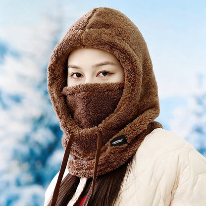 Plusock Thickened Windproof Hooded Scarf - Coffee - One Size - image 3