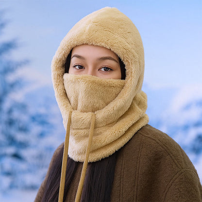 Plusock Thickened Windproof Hooded Scarf - Khaki - One Size - image 5