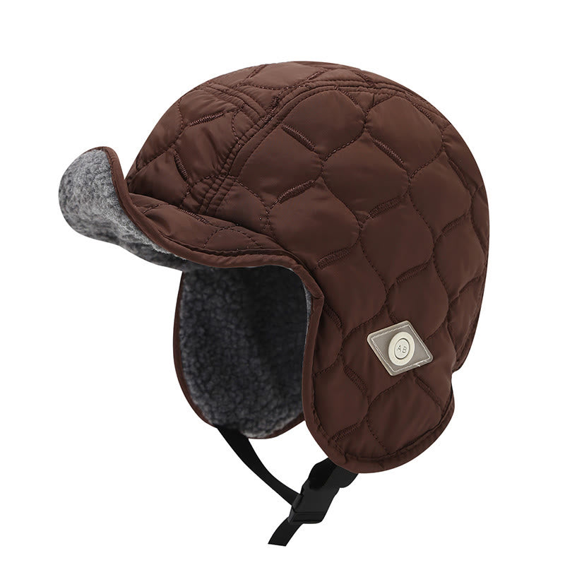 Plusock Earflap Hat Reversible Design Hat - Coffee - One Size - image 6