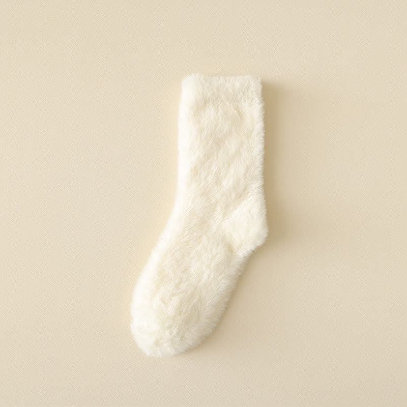 Plusocksolid Colors Versatile Style Sleep Socks(3 Pairs) - White - EU36-43(US3-9) - image 11