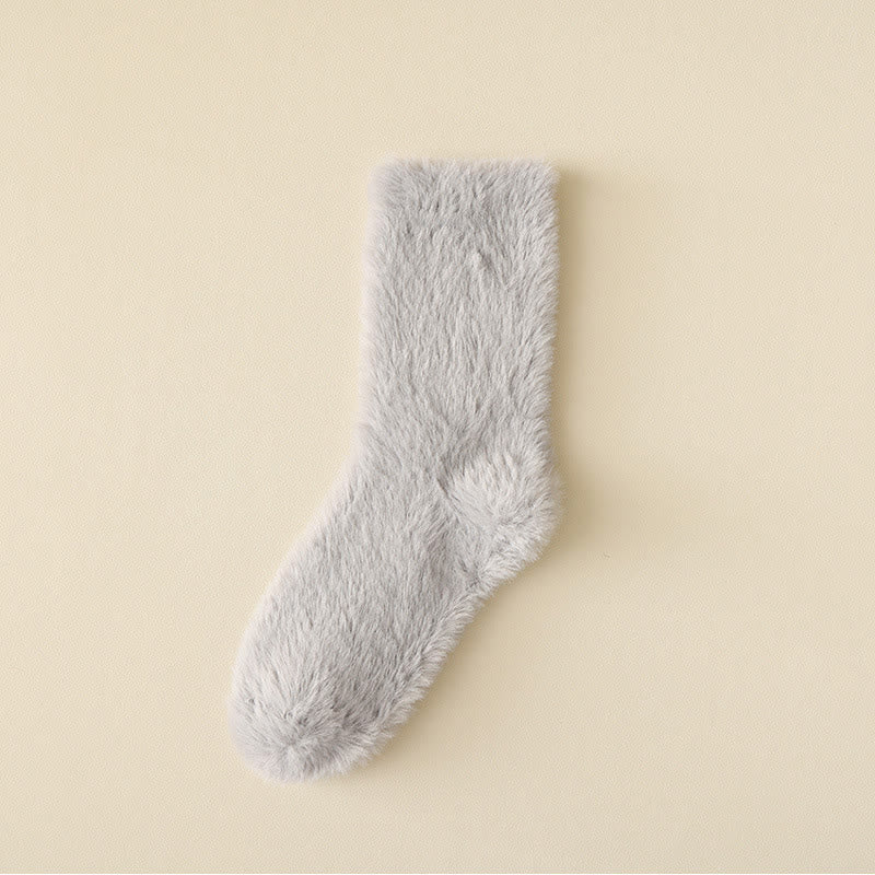 Plusocksolid Colors Versatile Style Sleep Socks(3 Pairs) - Light Gray - EU36-43(US3-9) - image 19