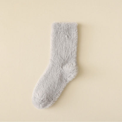 Plusocksolid Colors Versatile Style Sleep Socks(3 Pairs) - Light Gray - EU36-43(US3-9) - image 19