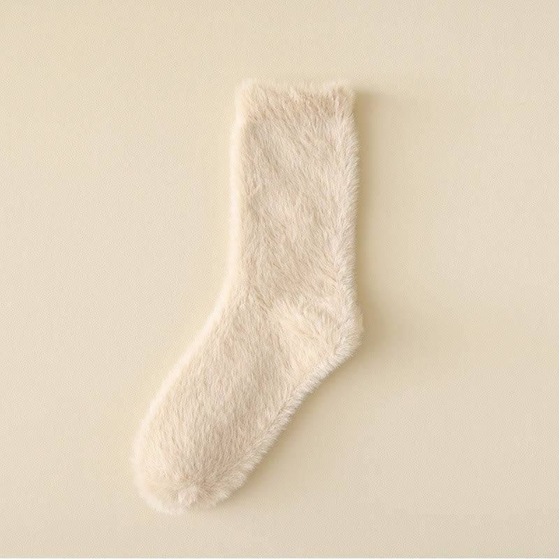 Plusocksolid Colors Versatile Style Sleep Socks(3 Pairs) - Beige - EU36-43(US3-9) - image 16