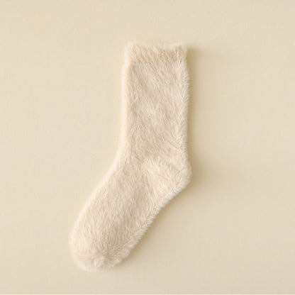 Plusocksolid Colors Versatile Style Sleep Socks(3 Pairs) - Beige - EU36-43(US3-9) - image 16