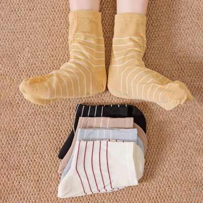 Plusock Cotton Stripe Sleep Socks(5 Pairs) - Multicolor - EU36-40(US3-7) - image 1